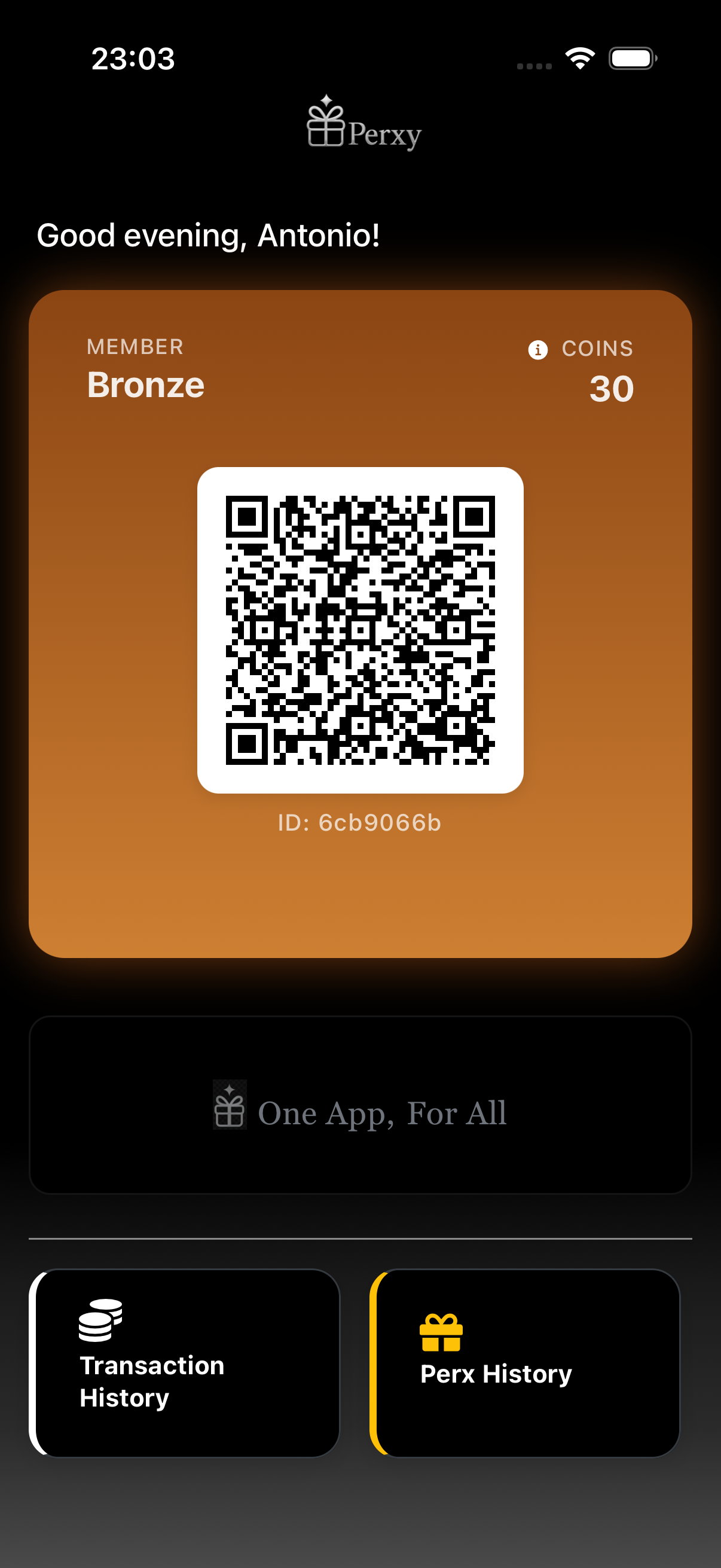 Customer dashboard screen