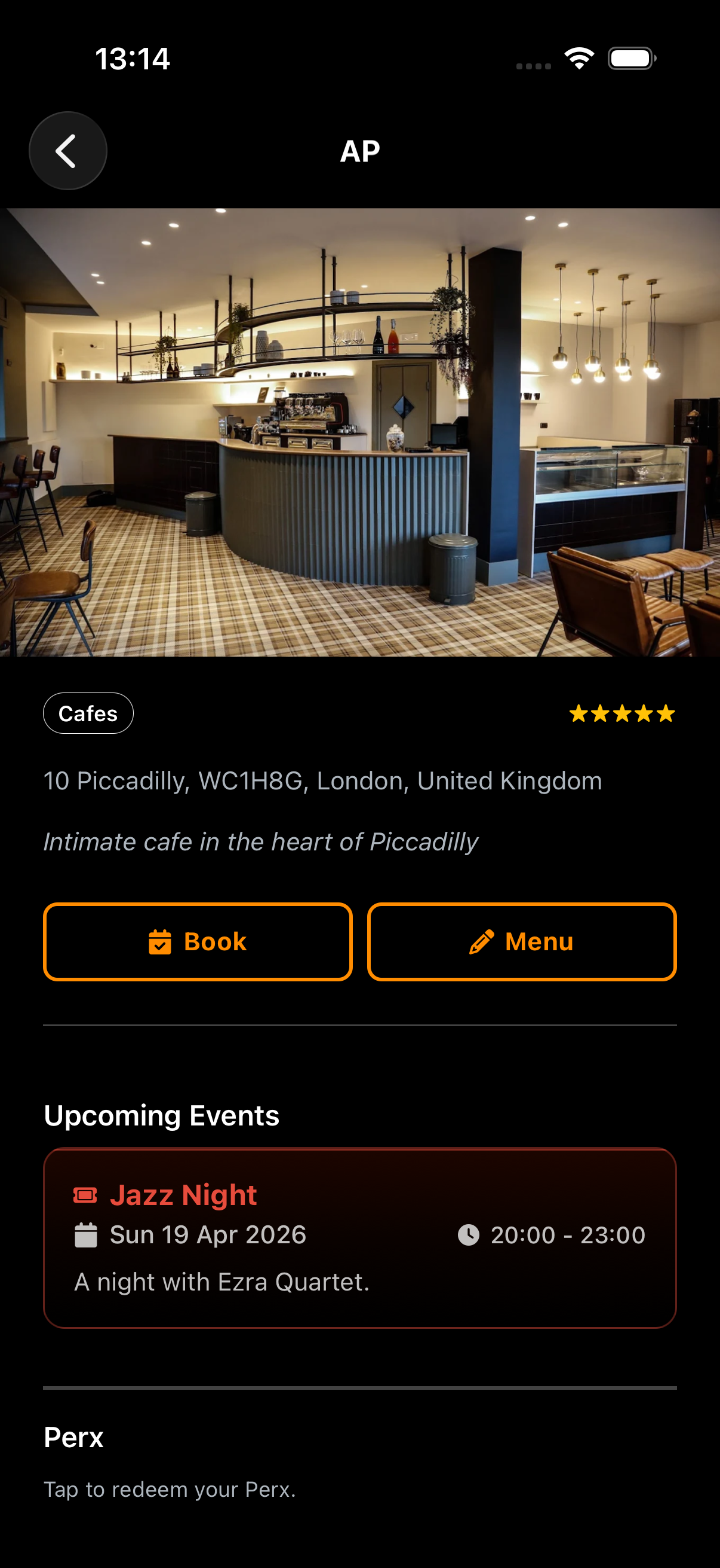 Business profile page